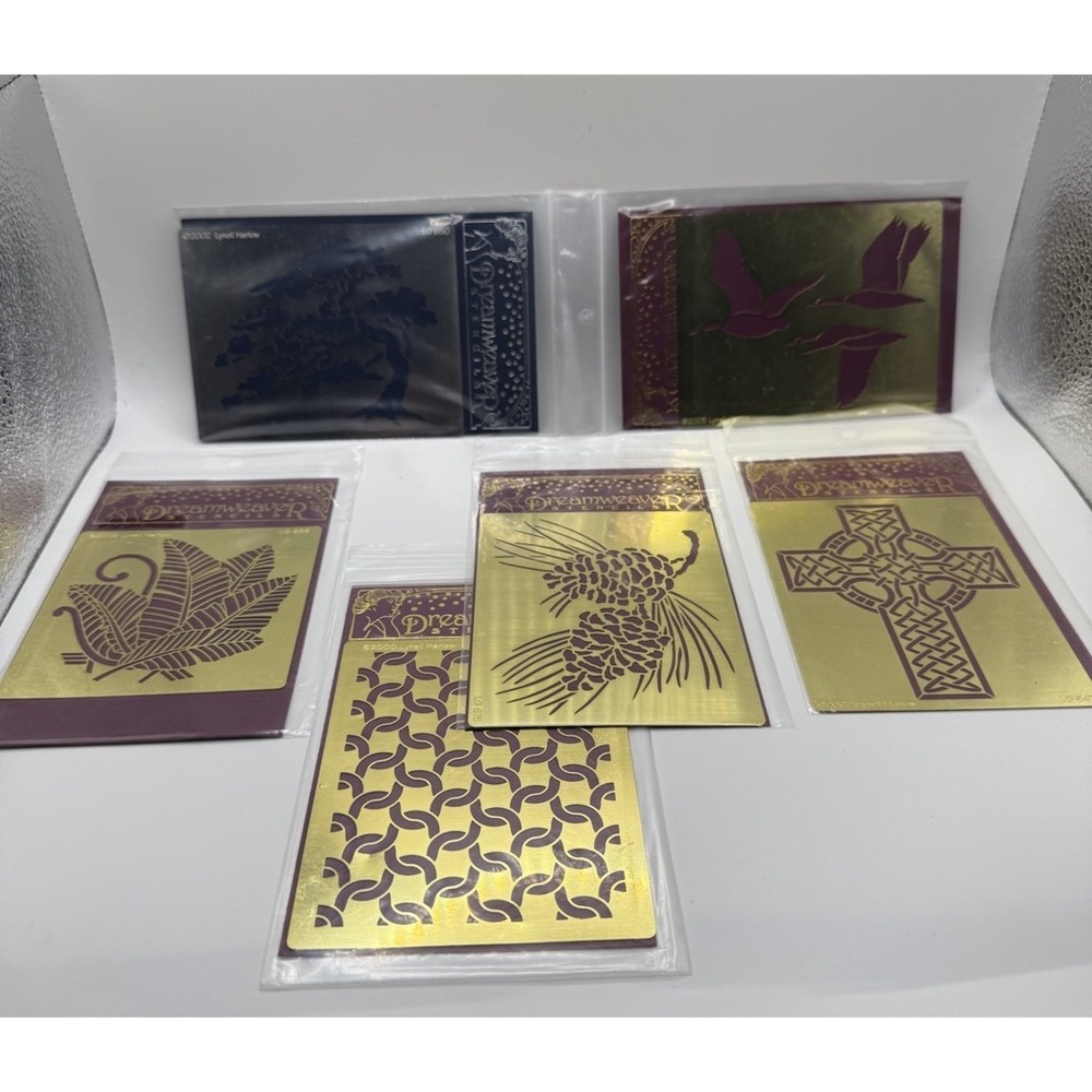 Vintage 2002 Dreamweaver Lynell Harlow Stencils Lot Of 6 Embossing & Stenciling